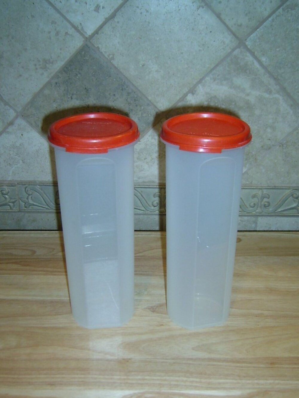 Lot of 2 Tupperware Modular Tumblers with Red Lids
